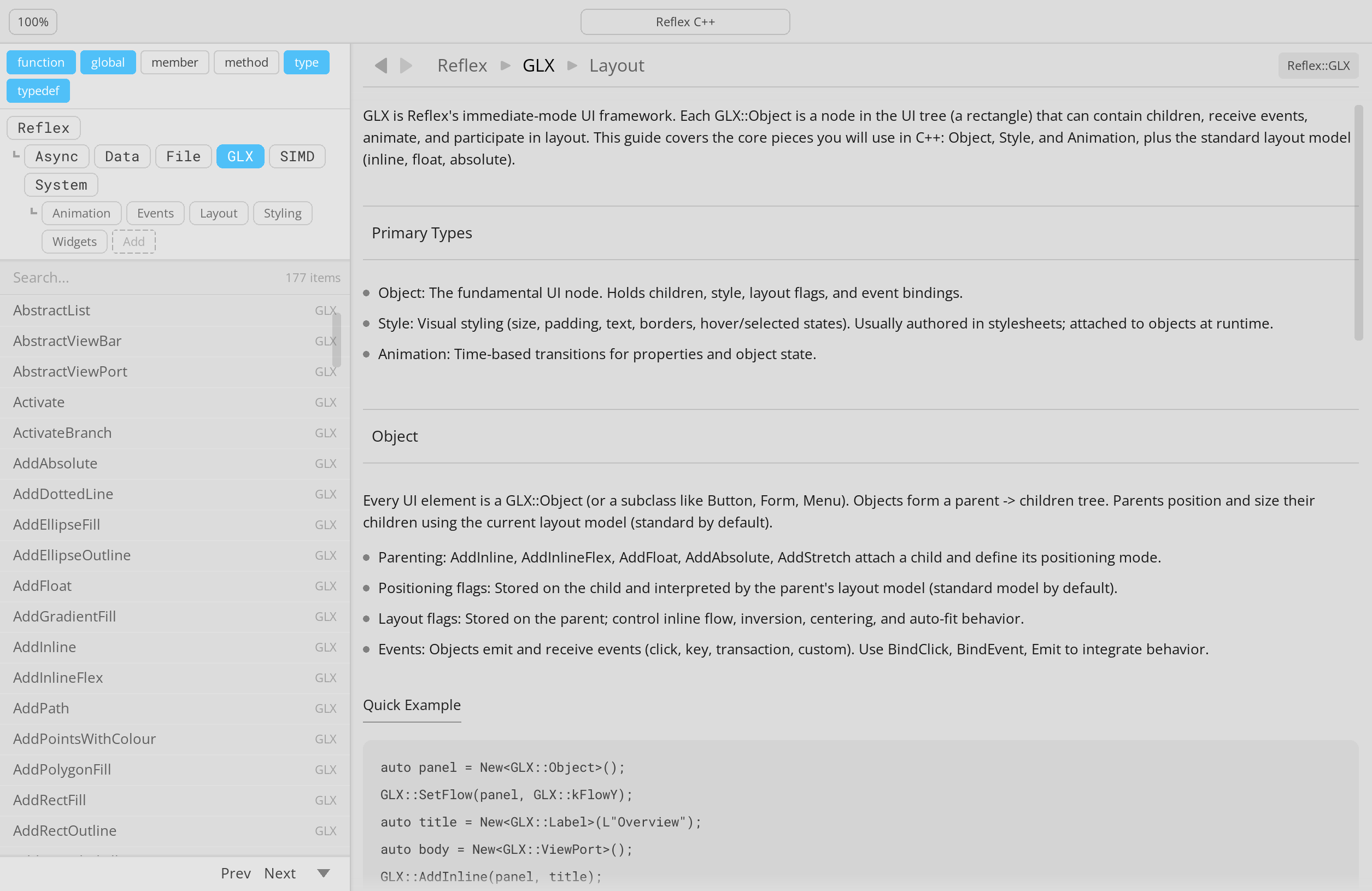 Documentation preview